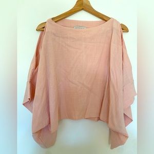 Pink open shoulder shirt